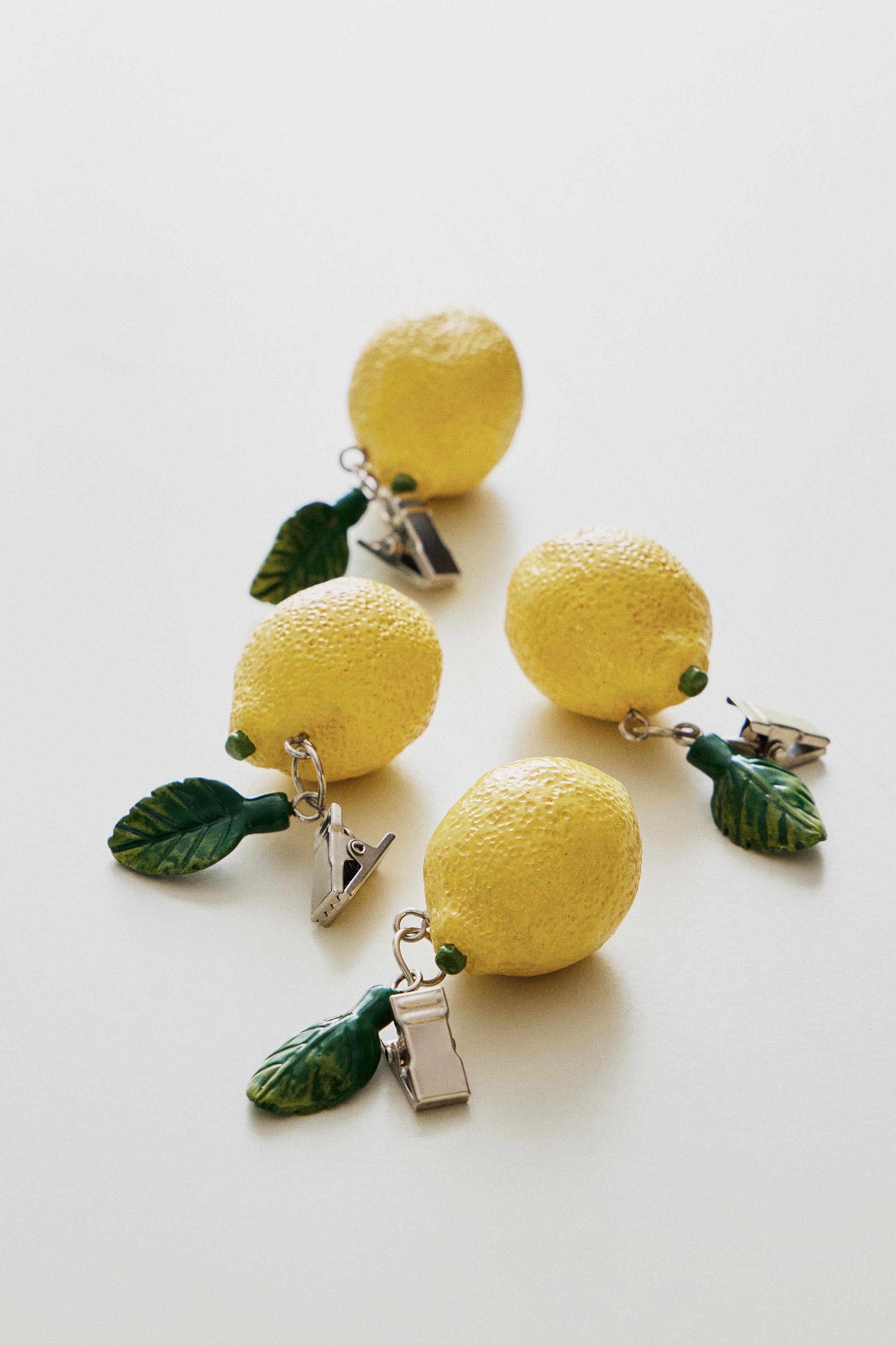 LOT DE 4 PINCETTES À NAPPE CITRON
